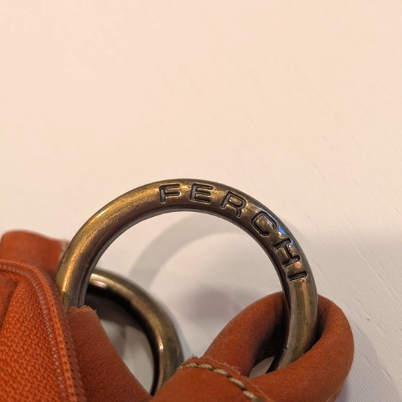 FERCHI Embossed Brown Leather Shoulder Bag - Picture 6 of 6